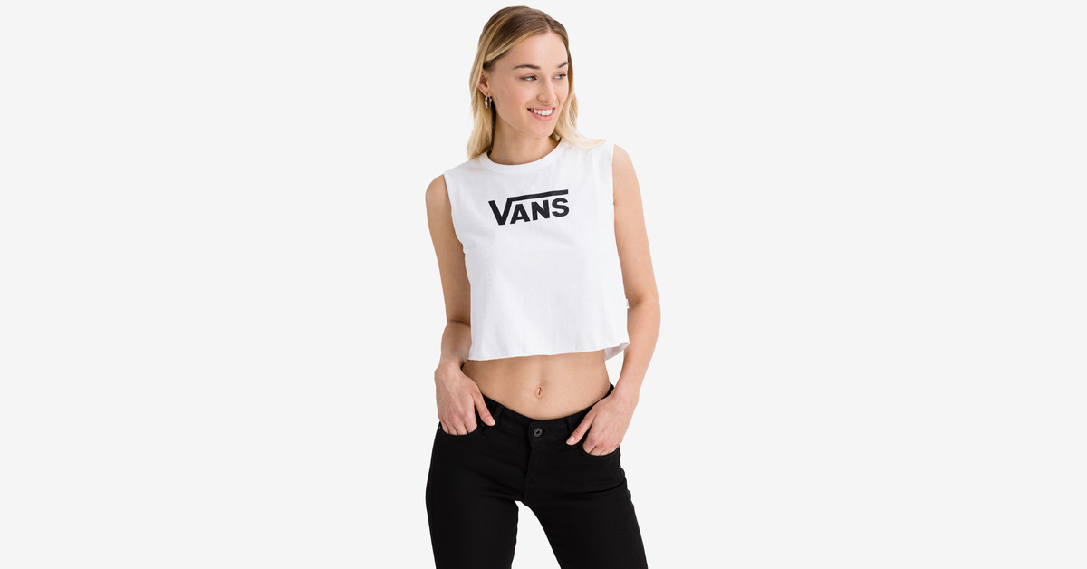 White vans crop top top