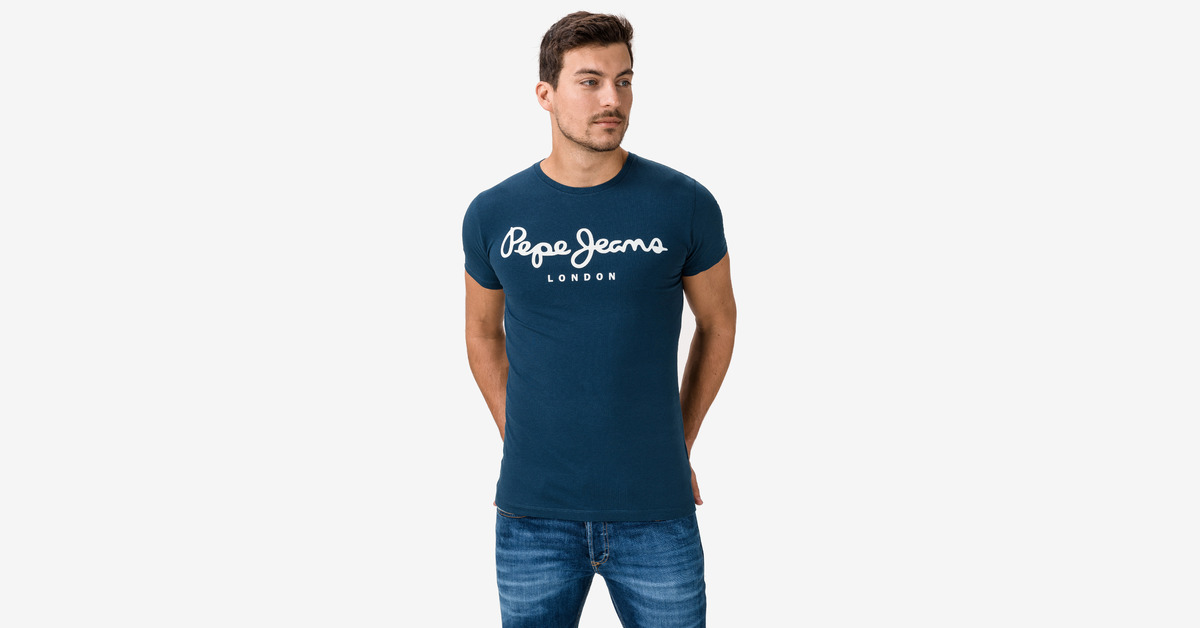 Mode Shirts Shirtbodies Pepe Jeans Shirtbody blau-schwarz Allover-Druck Casual-Look 