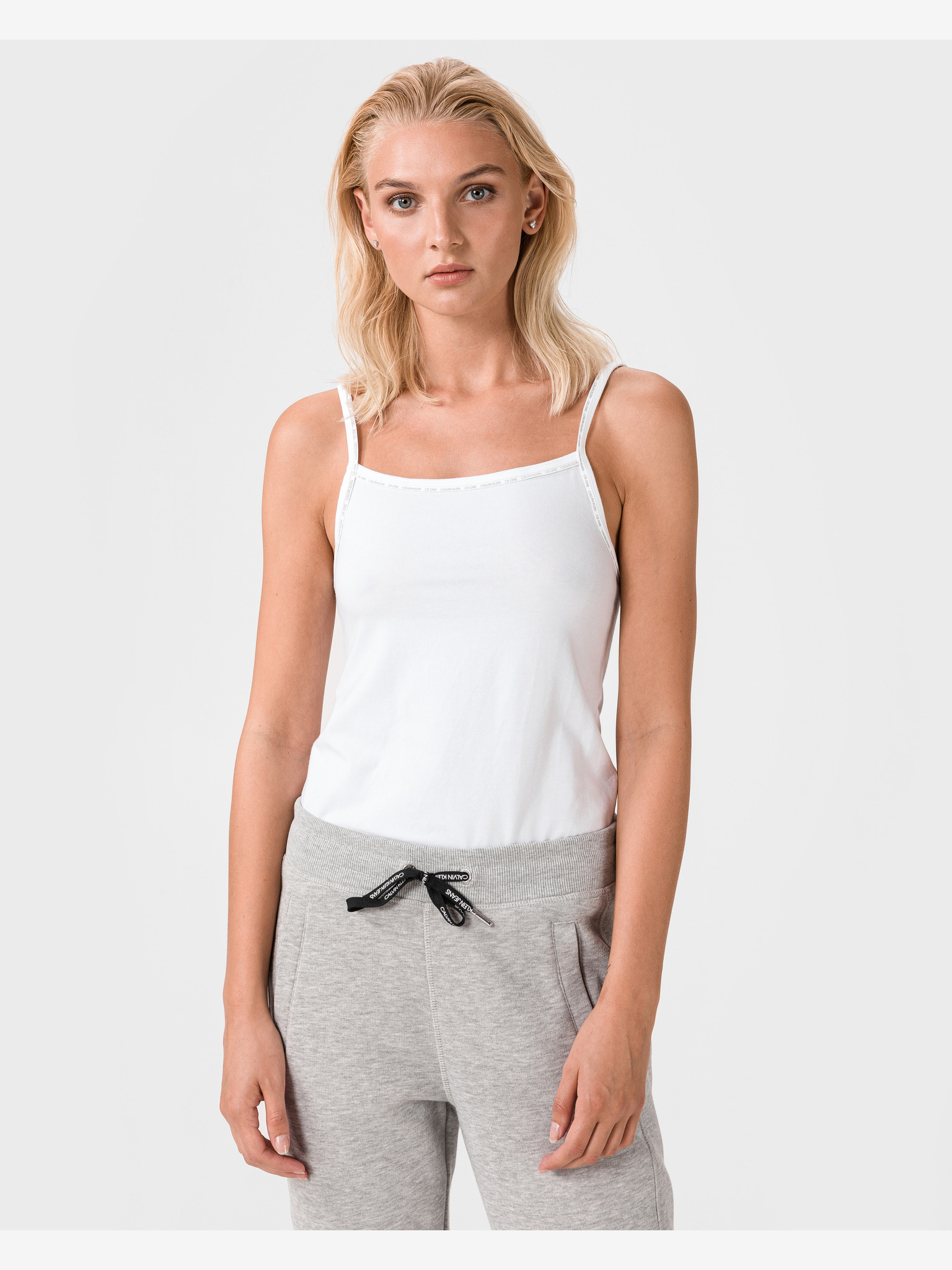 Calvin Klein Women's Dropped Armhole Tank Top White Size Small