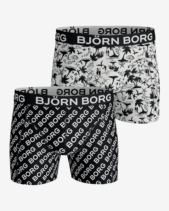 Björn Borg Logo Maui Boxers 2 pcs Schwarz Weiß