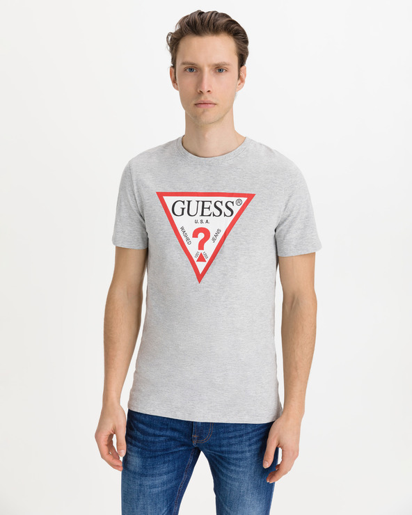 Дрехи > Тениски и потници > Тениски с къси ръкави Guess Original Logo T-shirt Siv