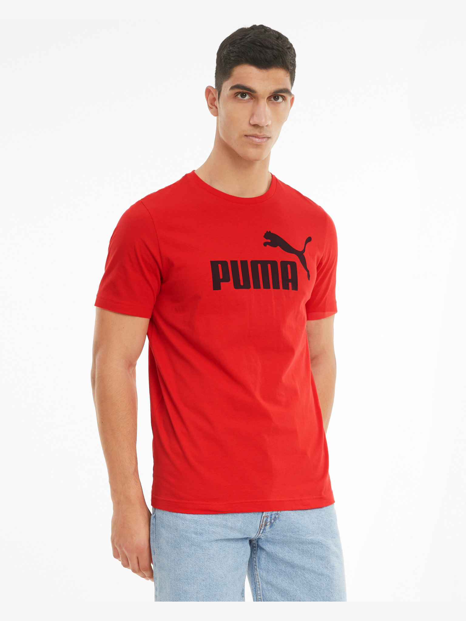 Fotografie Puma červené pánské tričko s logem - XL