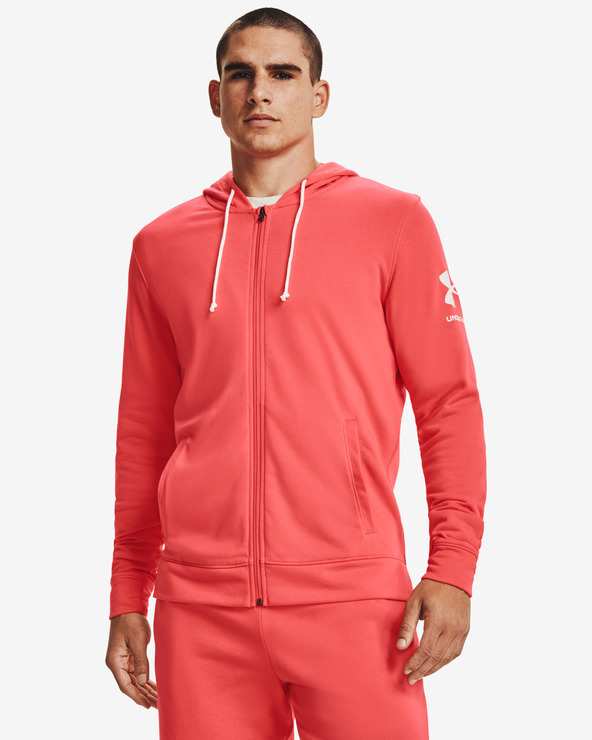 Under Armour Rival Terry Full Zip Sweathirt Rosso