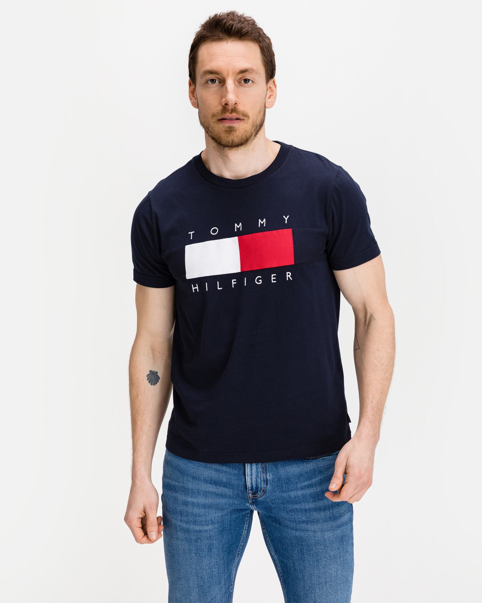 Tommy Hilfiger - Textured Flag T-shirt Bibloo.com