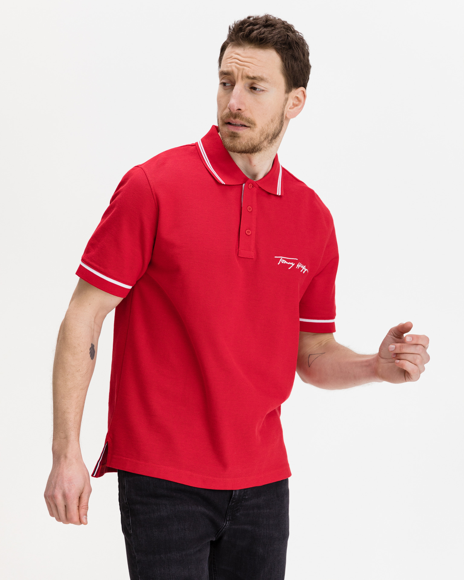 Locomotief College stad Tommy Hilfiger - Tipped Signature Polo Shirt Bibloo.com