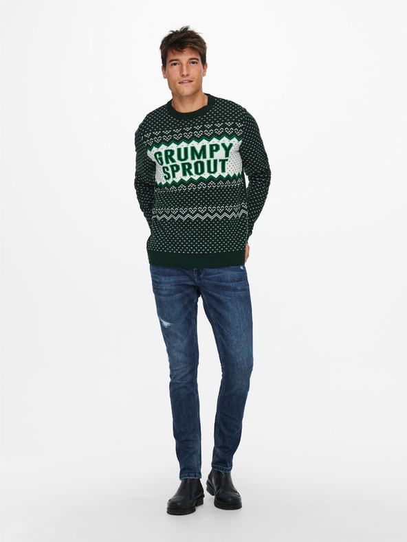 ONLY & SONS X-mas Sweater Verde