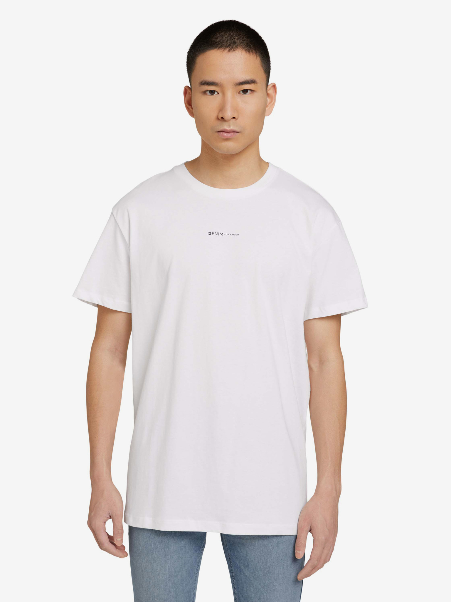 Fotografie Bílé pánské tričko Tom Tailor Denim - L