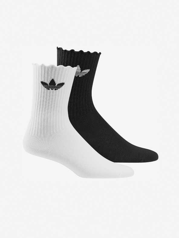 Men's Socks Set in White and Black Adidas Originals Ruffle - Men's