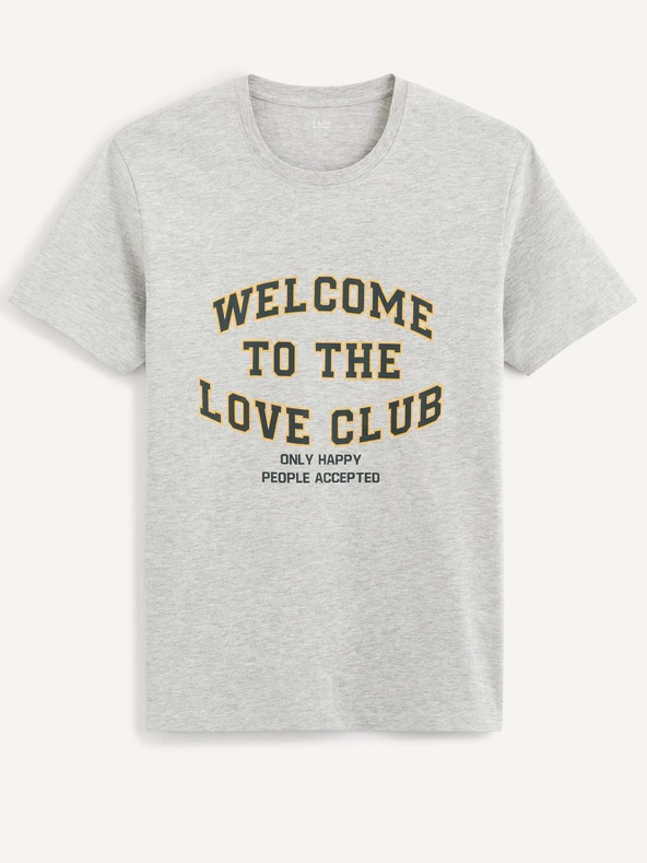 Celio Bedisplay Welcome T-shirt Gris