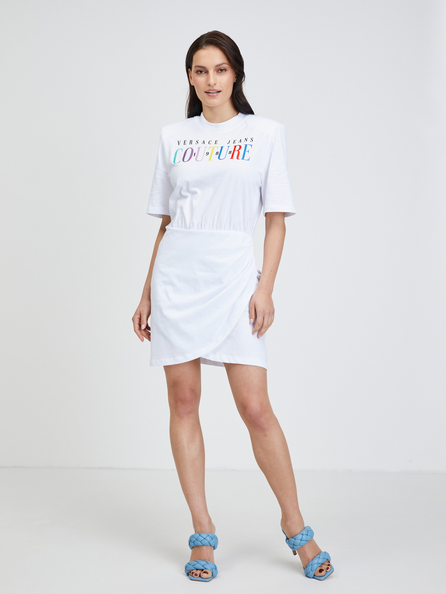 Rainbow Šaty Versace Jeans Couture | Bílá | Dámské | XS