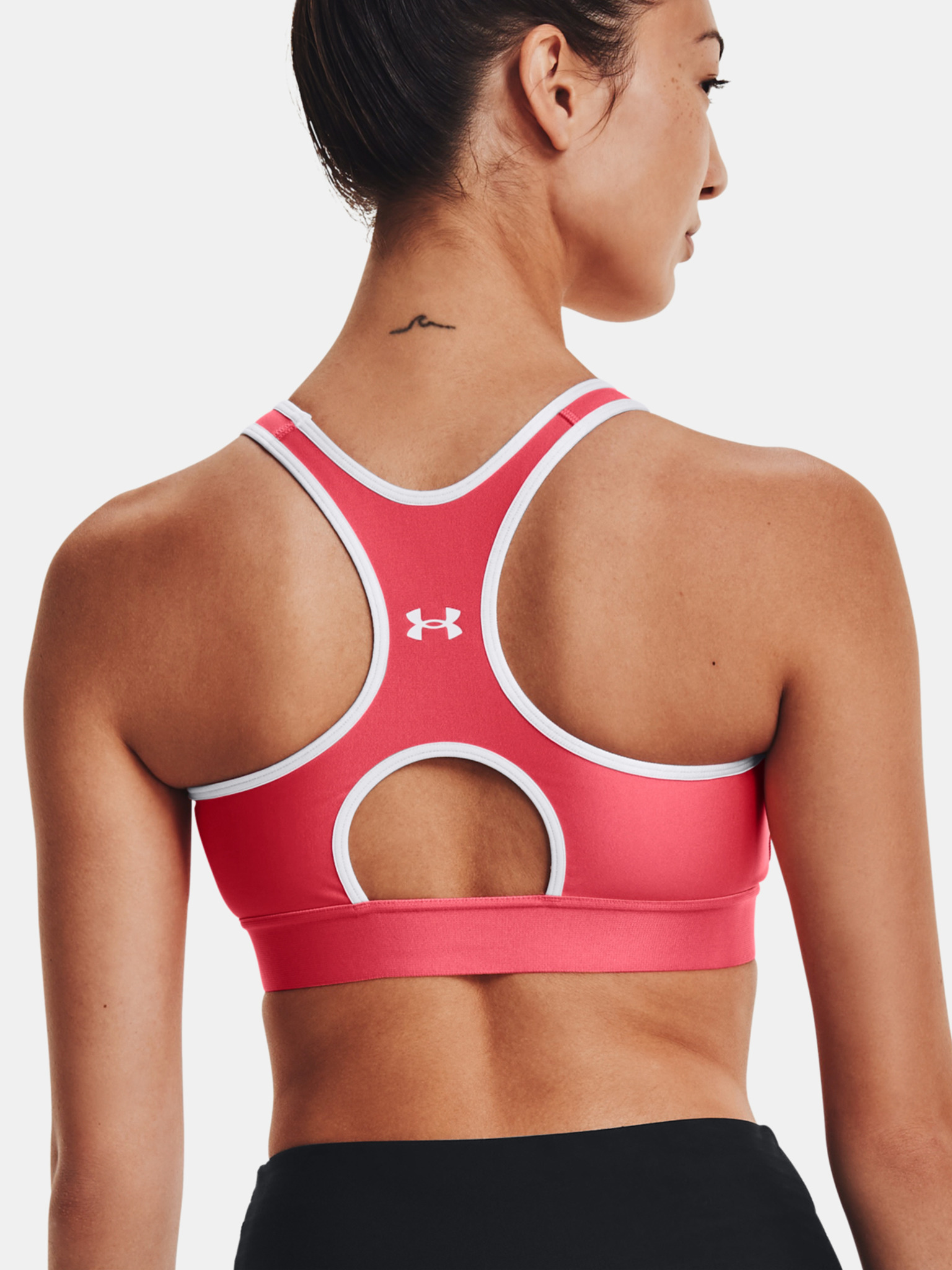 Under Armour Mid Keyhole Graphic Sports Bra, White