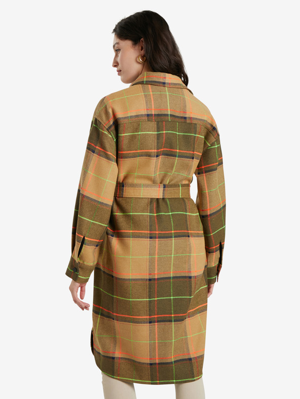 Desigual Abrig Checks Coat Marrón