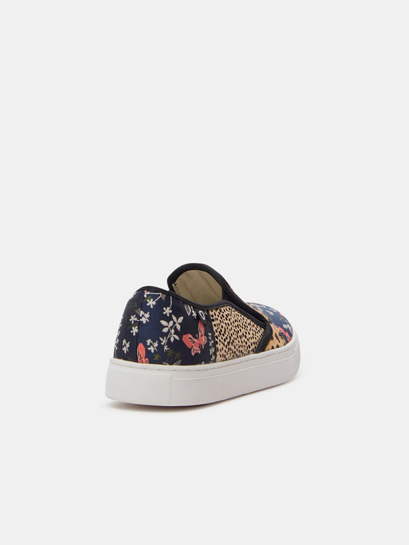 Desigual Animal Patch Slip On Modrá