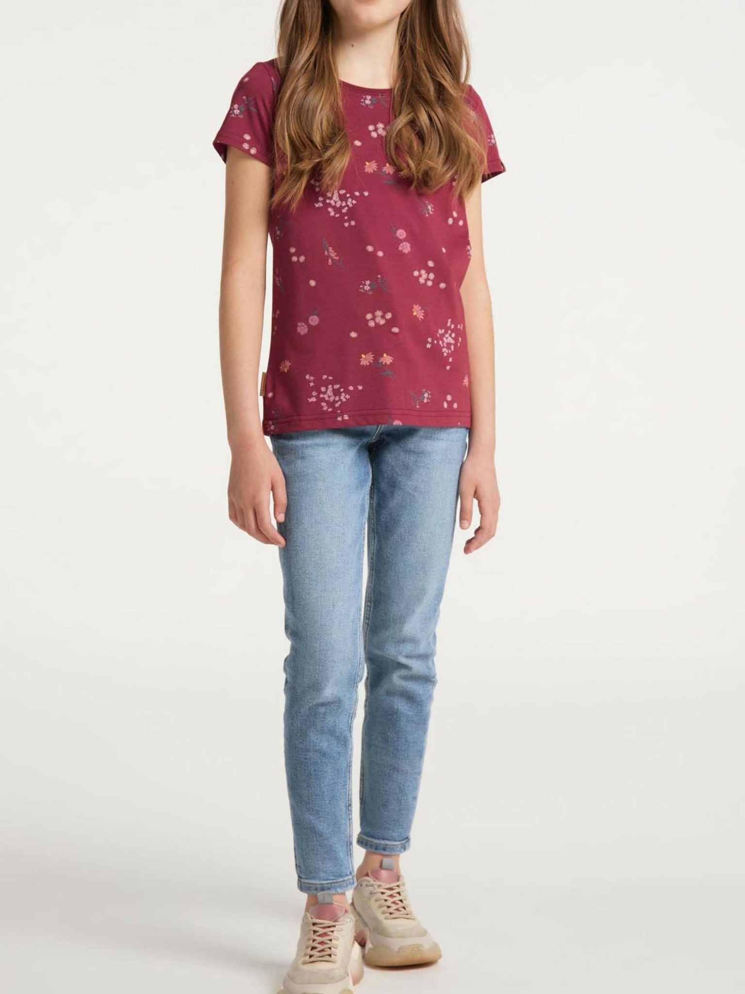 Fotografie Vínové holčičí vzorované tričko Ragwear Violka - 128