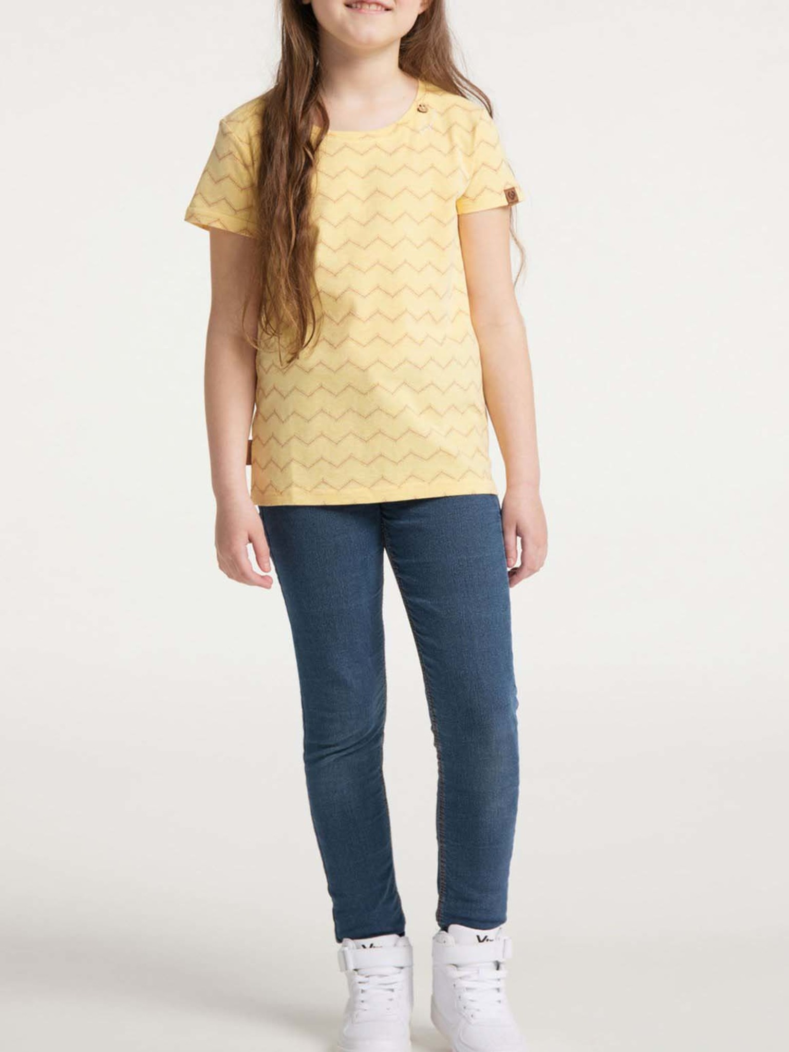 Fotografie Žluté holčičí vzorované tričko Ragwear Violka Chevron - 140