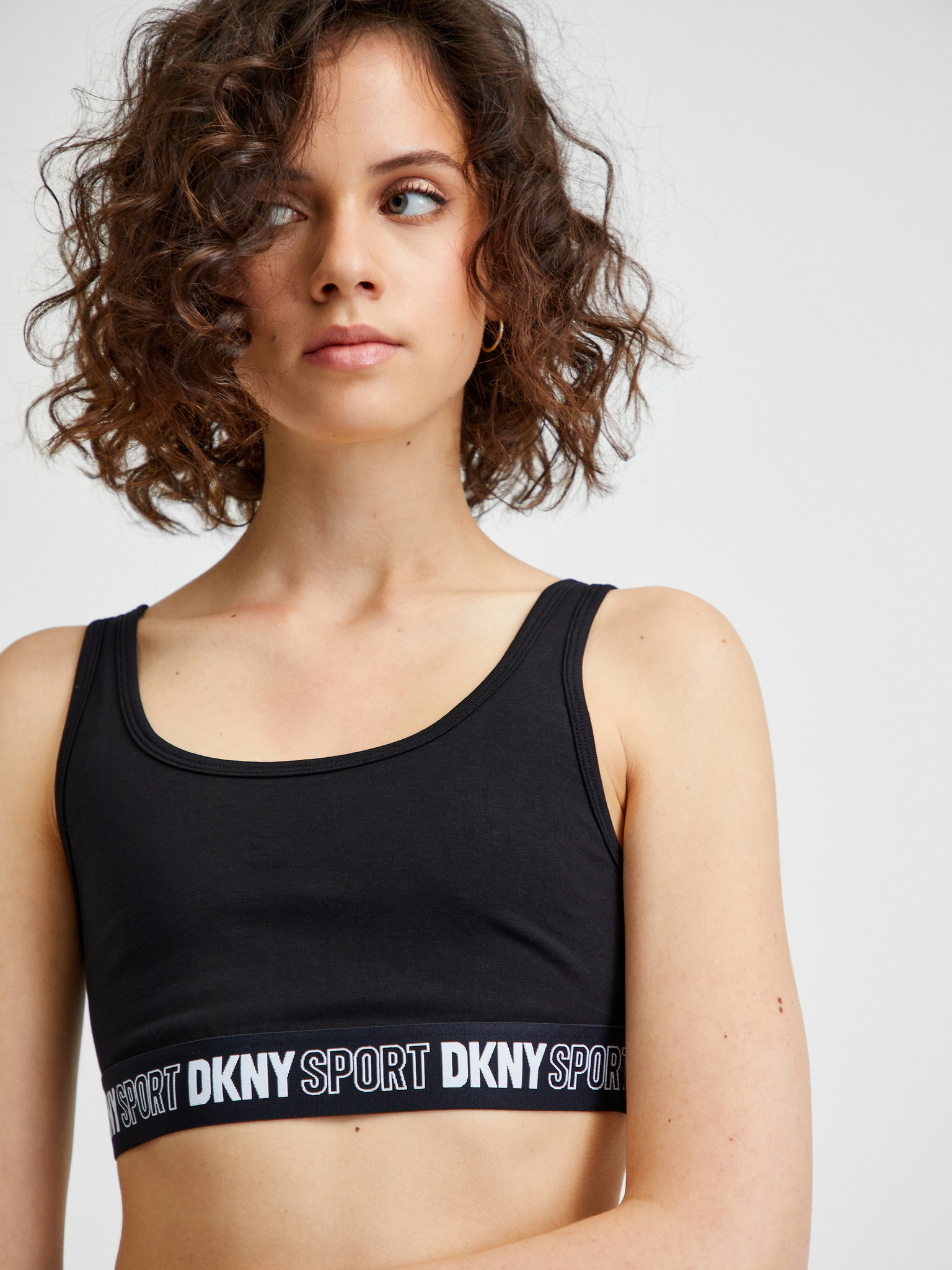 DKNY Sport Women's Twilight Sparkle Sports Bra - Black Silver - Size XS