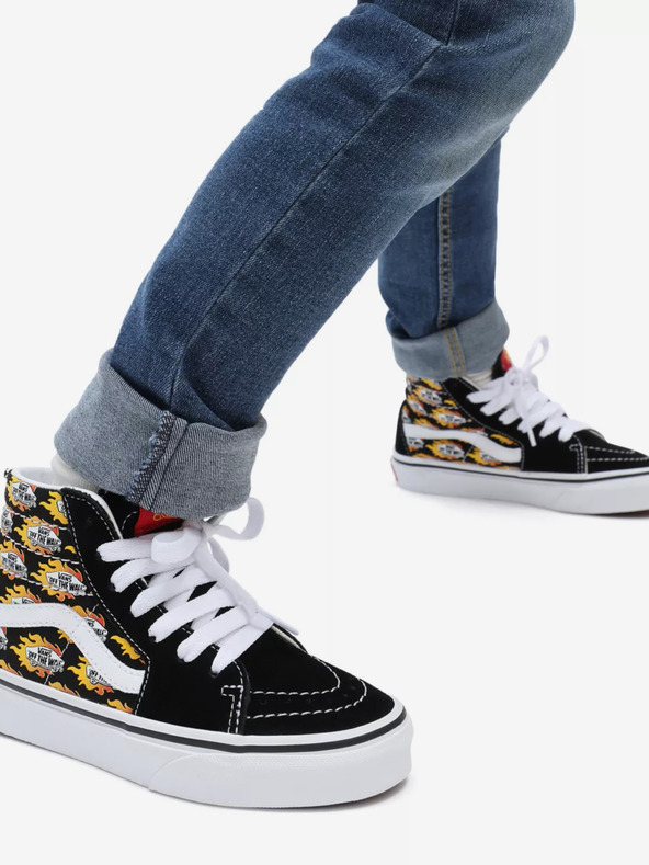 Vans Flame Logo Repeat Sk8-Hi Kids Sneakers Negro