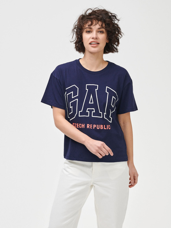 GAP Logo Czeach Republic Easy Short Sleeve Tee T-shirt Azul