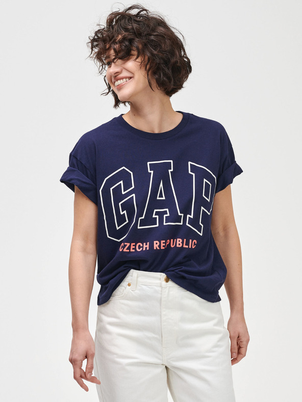 GAP Logo Czeach Republic Easy Short Sleeve Tee T-shirt Azul