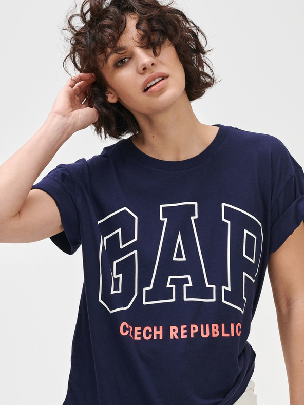 GAP Logo Czeach Republic Easy Short Sleeve Tee T-shirt Azul