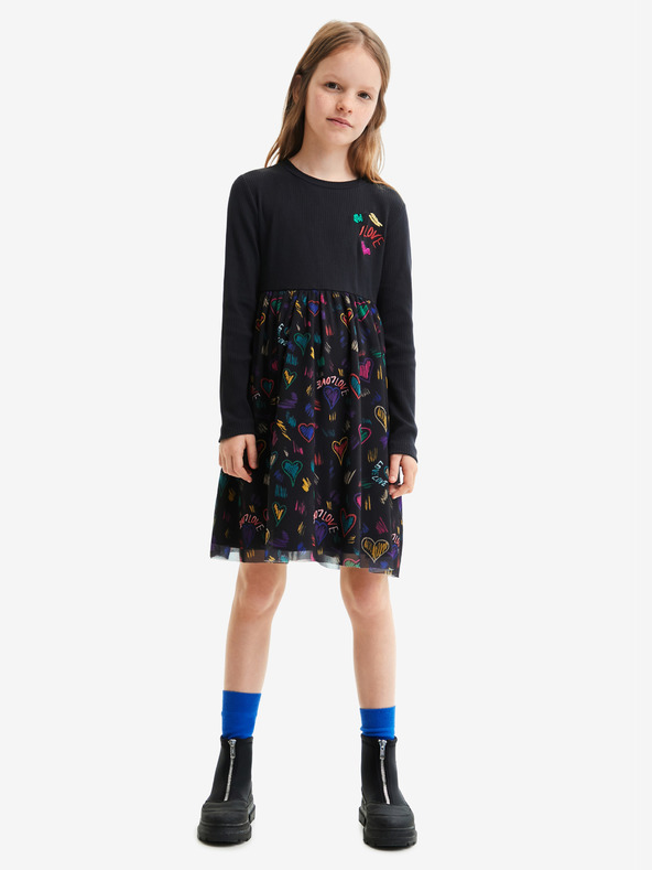 Desigual Casia Kids Dress Negro