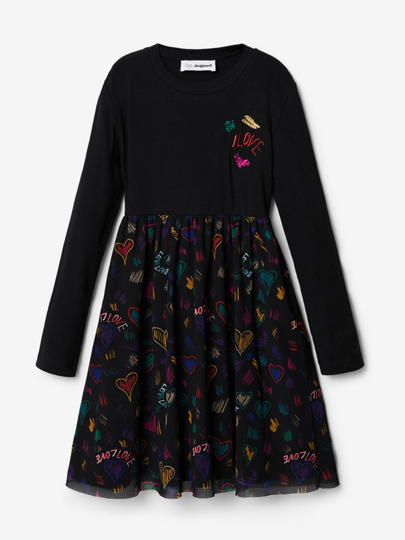 Desigual Casia Kids Dress Negro