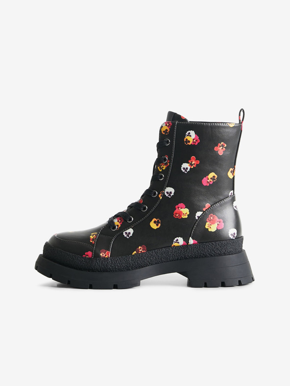 Levně Desigual Boot Flowers Kotníková obuv Černá