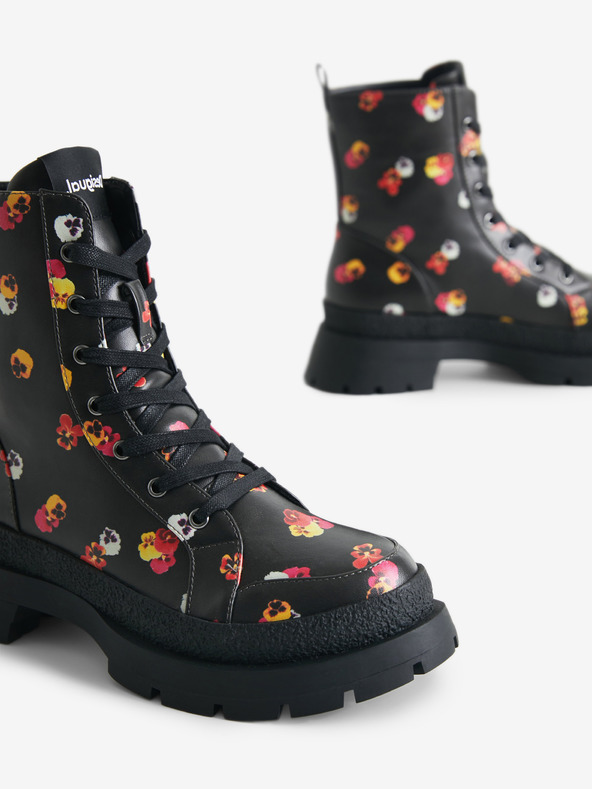 Desigual Boot Flowers Kotníková obuv Černá