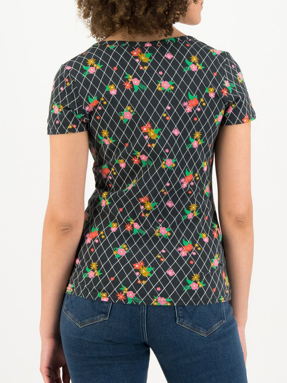 Blutsgeschwister Grid Of Flowers T-shirt Negro