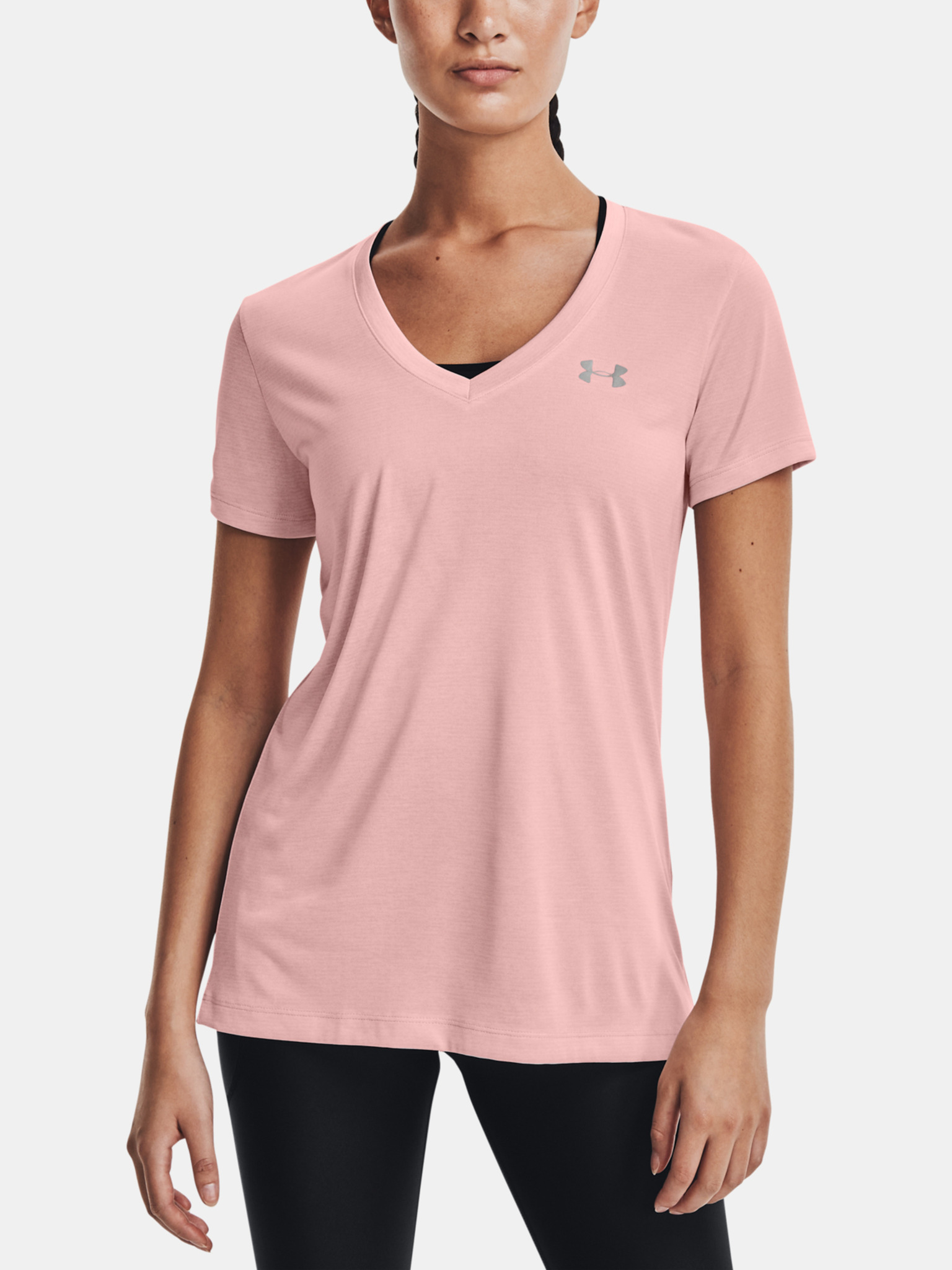 Under Armour Womens Tech V-neck T-Shirt - Pink