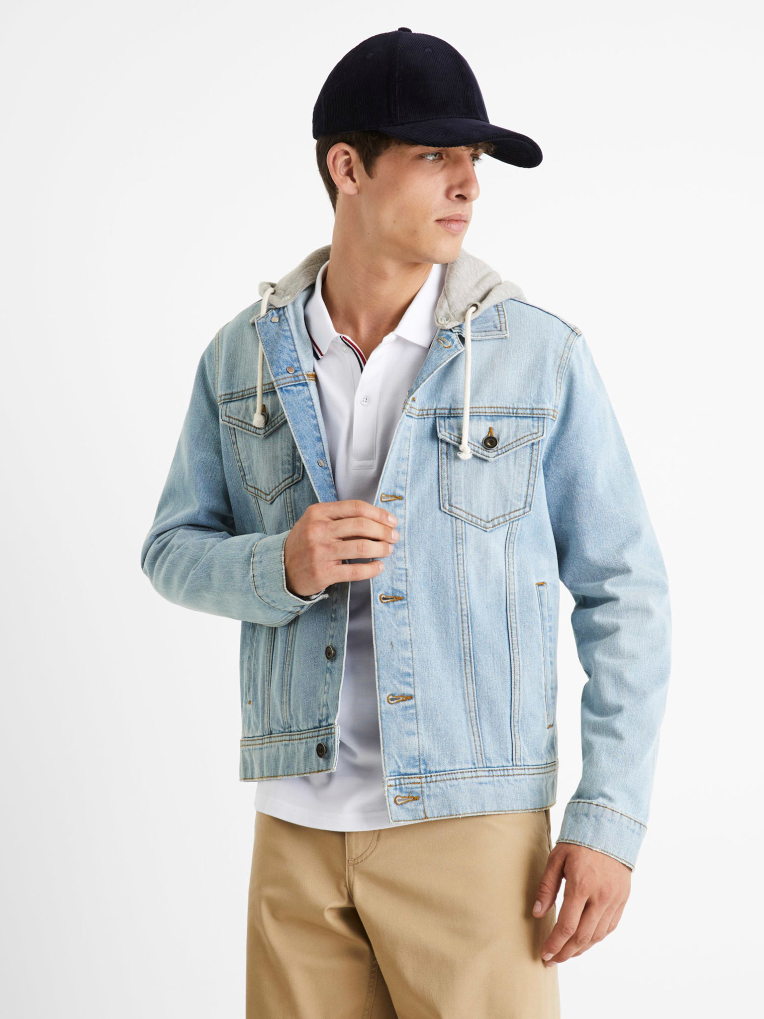 Loose Fit Denim Jacket With Butterfly Print | boohooMAN USA
