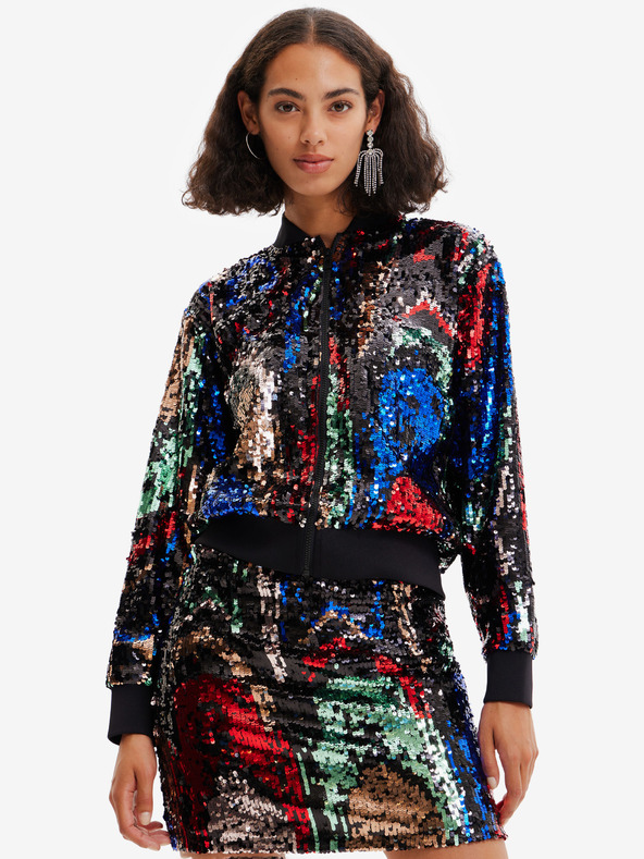 Desigual Sequin Jacket Negro