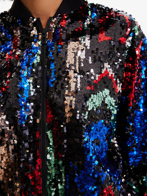 Desigual Sequin Jacket Negro