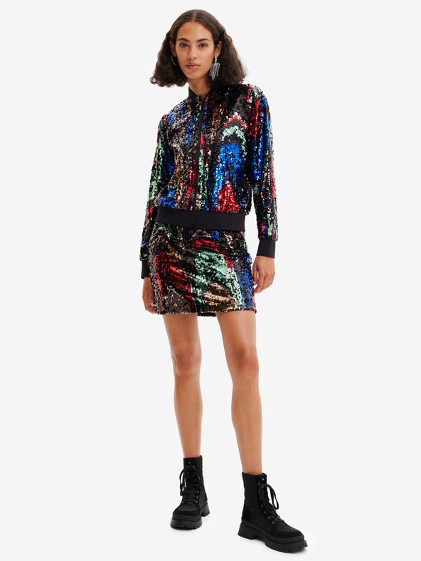 Desigual Sequin Jacket Negro