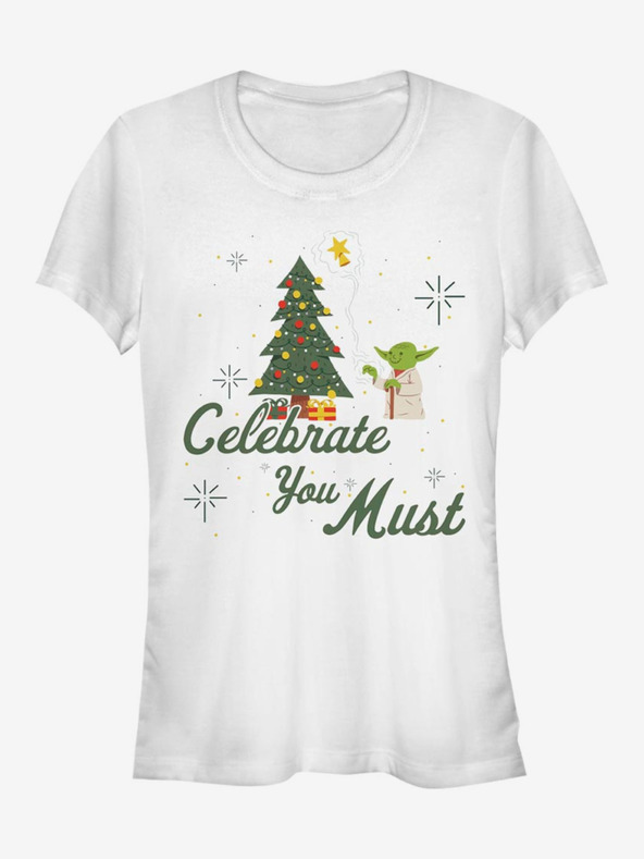 ZOOT.Fan Star Wars Mr. Yoda - Celebrate You Must T-shirt Blanco