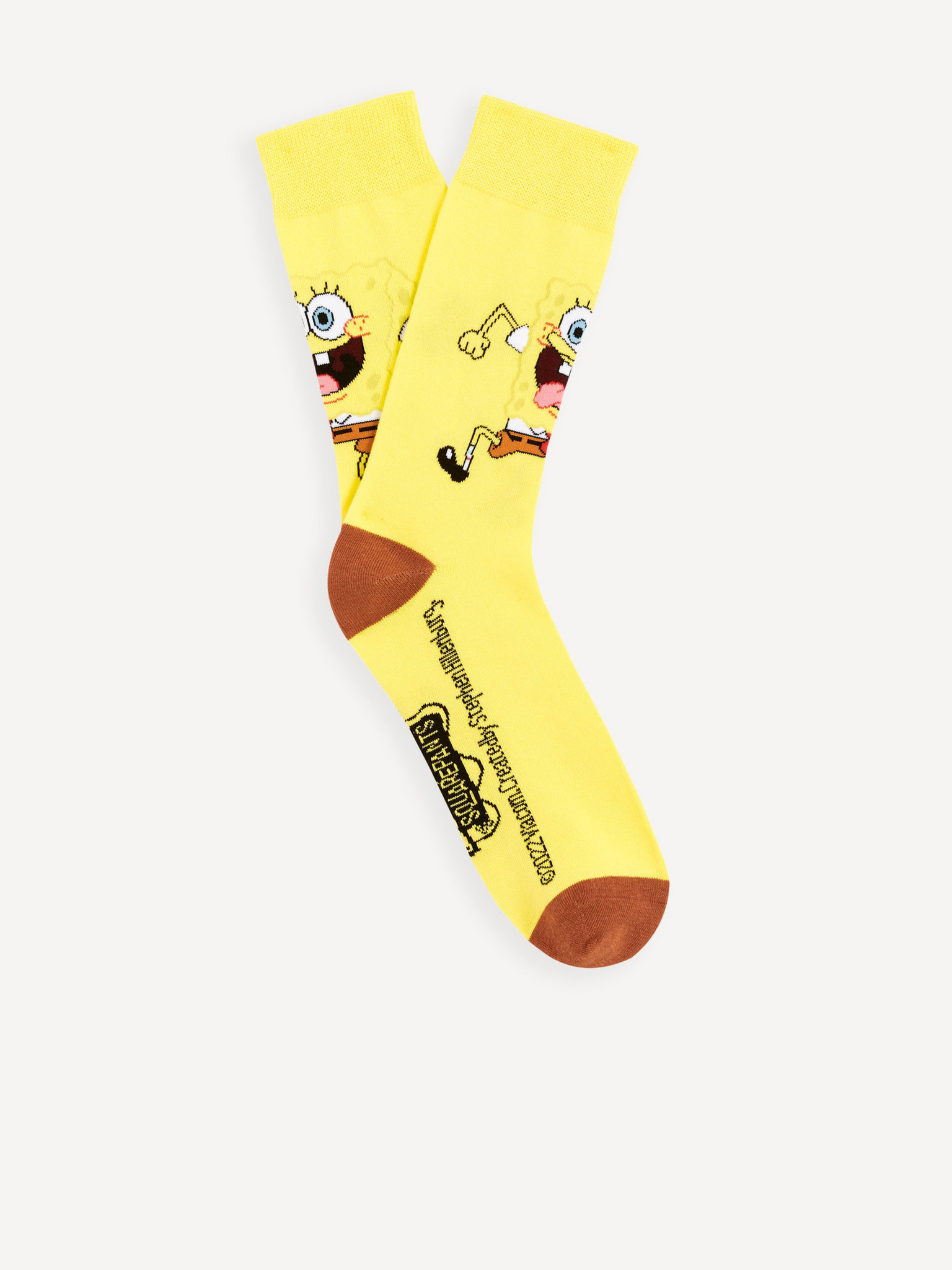 Multicolor Spongebob Mens Spongebob Crew Socks 5 Pairs, Accessories