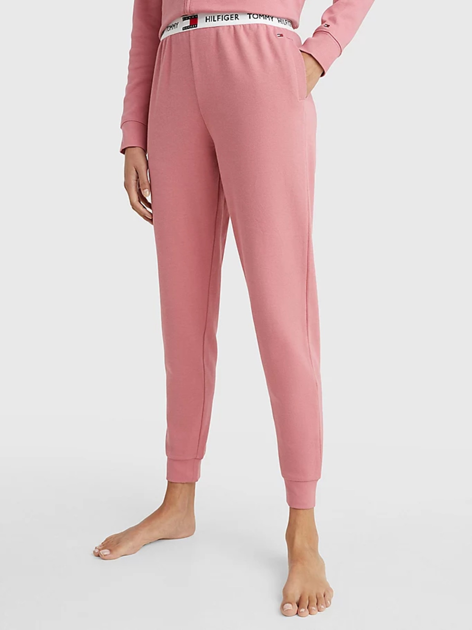 Tommy Hilfiger Women's XL Fuchsia Pink Sport Striped Boyfriend Sweatpants