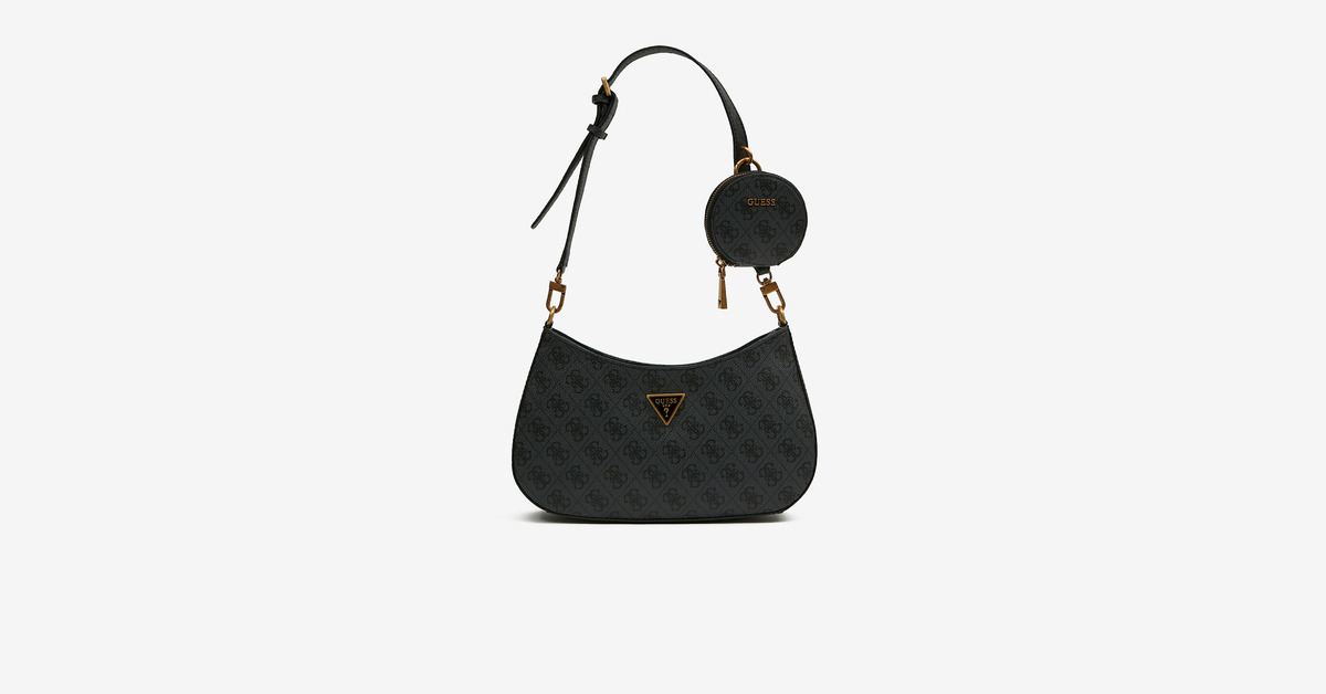 GUESS Alexie Top Zip Shoulder Bag Black 1 PROCESSING PROCESSING: Handbags