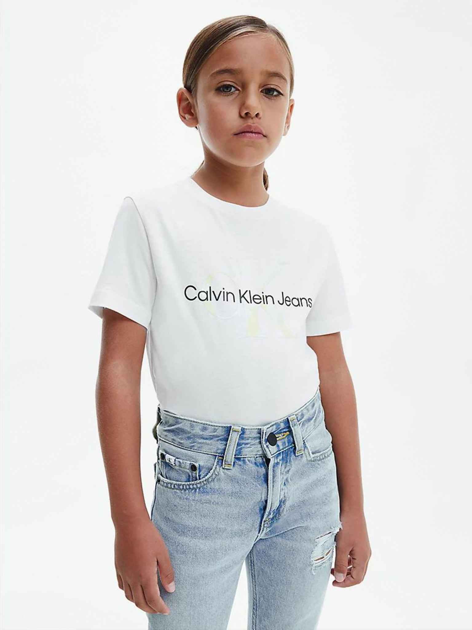 Calvin Klein Jeans Women's ORIGINAL Cotton Logo-Print T-Shirt.