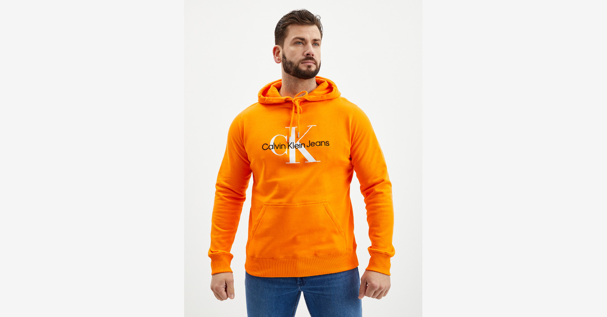 Orange calvin klein sweatshirt online