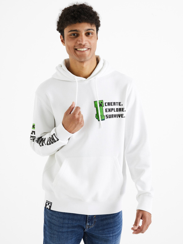 Celio Minecraft Sweatshirt Blanco