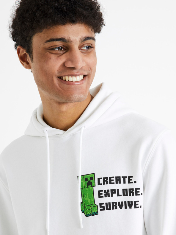 Celio Minecraft Sweatshirt Blanco