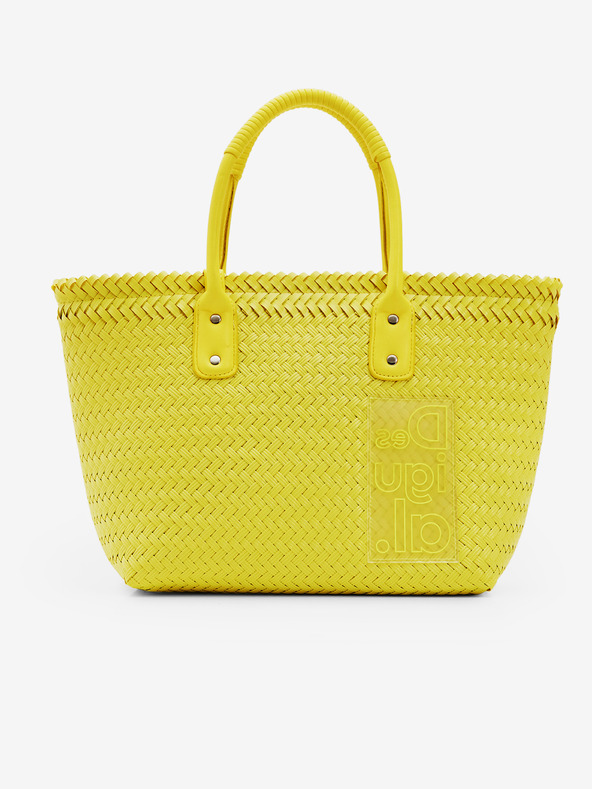 Desigual Basket Braided Zaire Handbag Amarillo