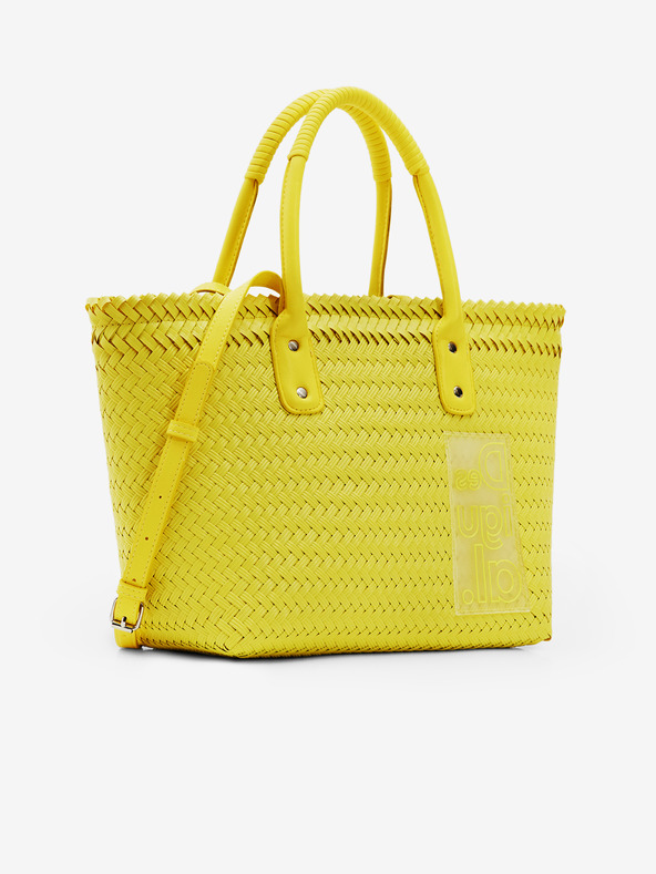 Desigual Basket Braided Zaire Handbag Amarillo