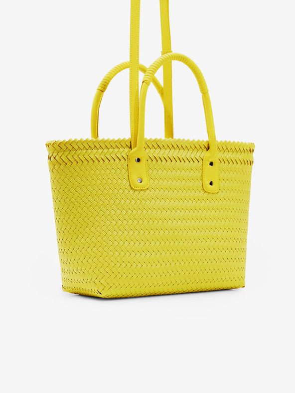 Desigual Basket Braided Zaire Handbag Amarillo