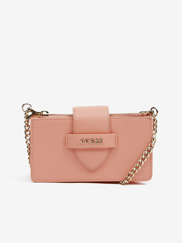 Guess Card Case On Chain Cross body bag Růžová