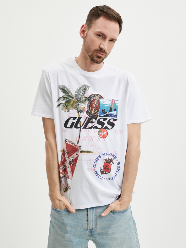 Guess Nautica Collage T-shirt Blanco