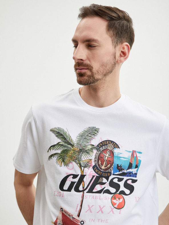 Guess Nautica Collage T-shirt Blanco