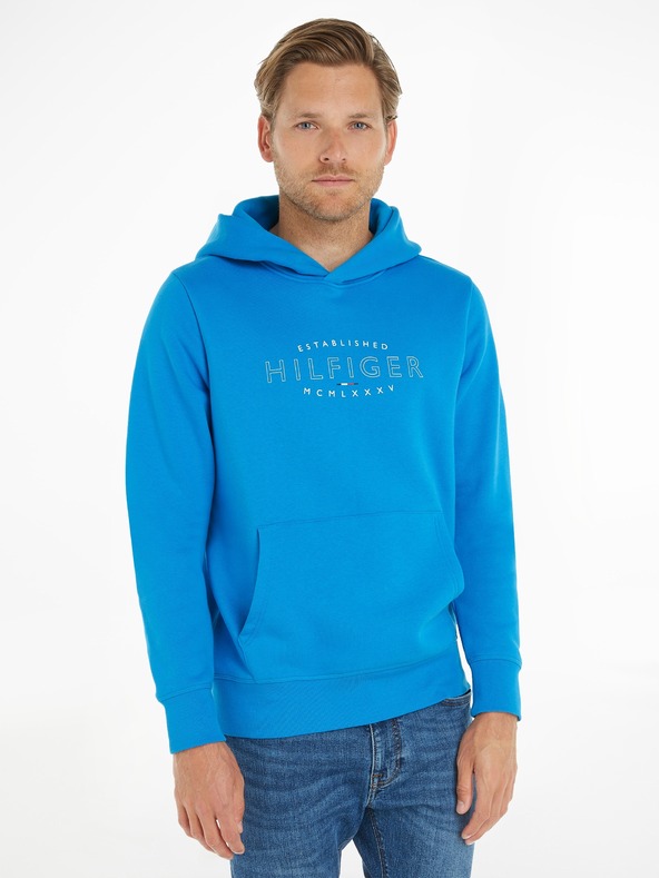 Tommy Hilfiger Curve Logo Hoody Sweatshirt Azul