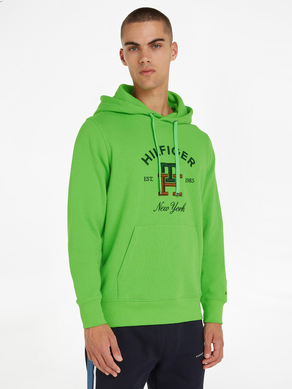 Tommy Hilfiger Curved Monogram Hoody Sweatshirt Verde